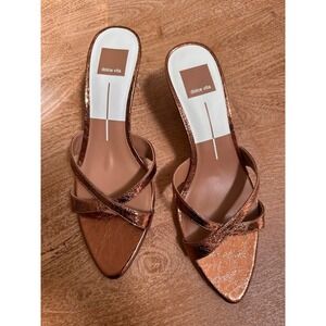 Dolce Vita Metallic Copper Brown Slip-On Mules